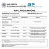 Analytical report for Purezen RootCousc with NABL certification from Bee Pharmo Labs Pvt. Ltd.