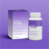 purezen ThyroFix supplement bottle and packaging on a purple background