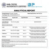 Analytical report from Bee Pharma Labs Pvt. Ltd. with NABL certification.